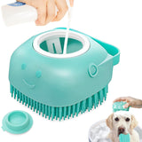 Pack & Pine SudsUp silicone dog bath brush with soap dispenser